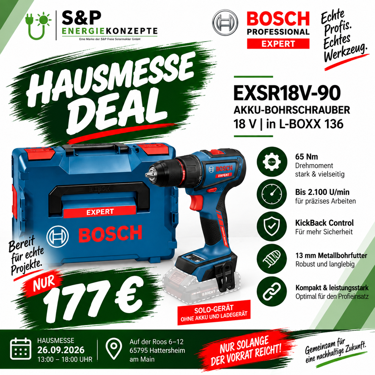 Bosch EXPERT EXSR18V-90 Akku-Bohrschrauber 18V – L-BOXX 136