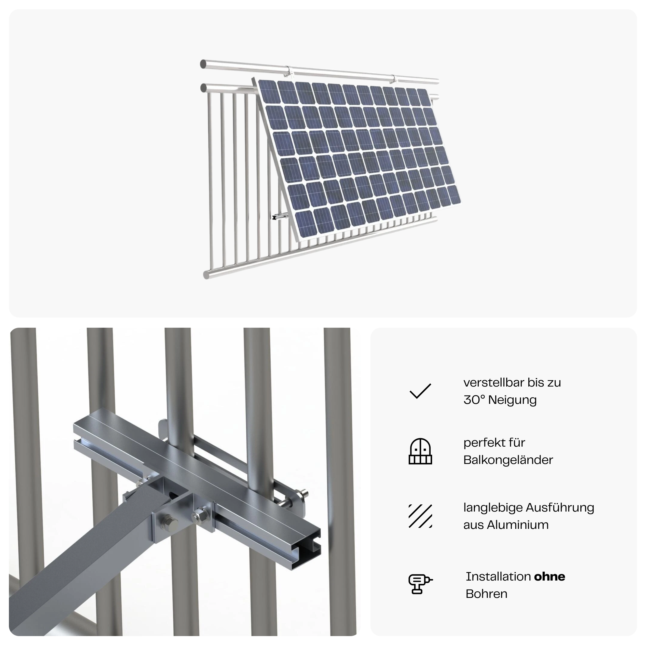Balkonhalterung für Solarmodule (je Modul)