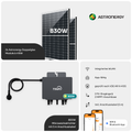 Balkonkraftwerk 830 W – 2× Astronergy ASTRO N5s 415 W bifazial Glas-Glas + TSUN MX800Lite